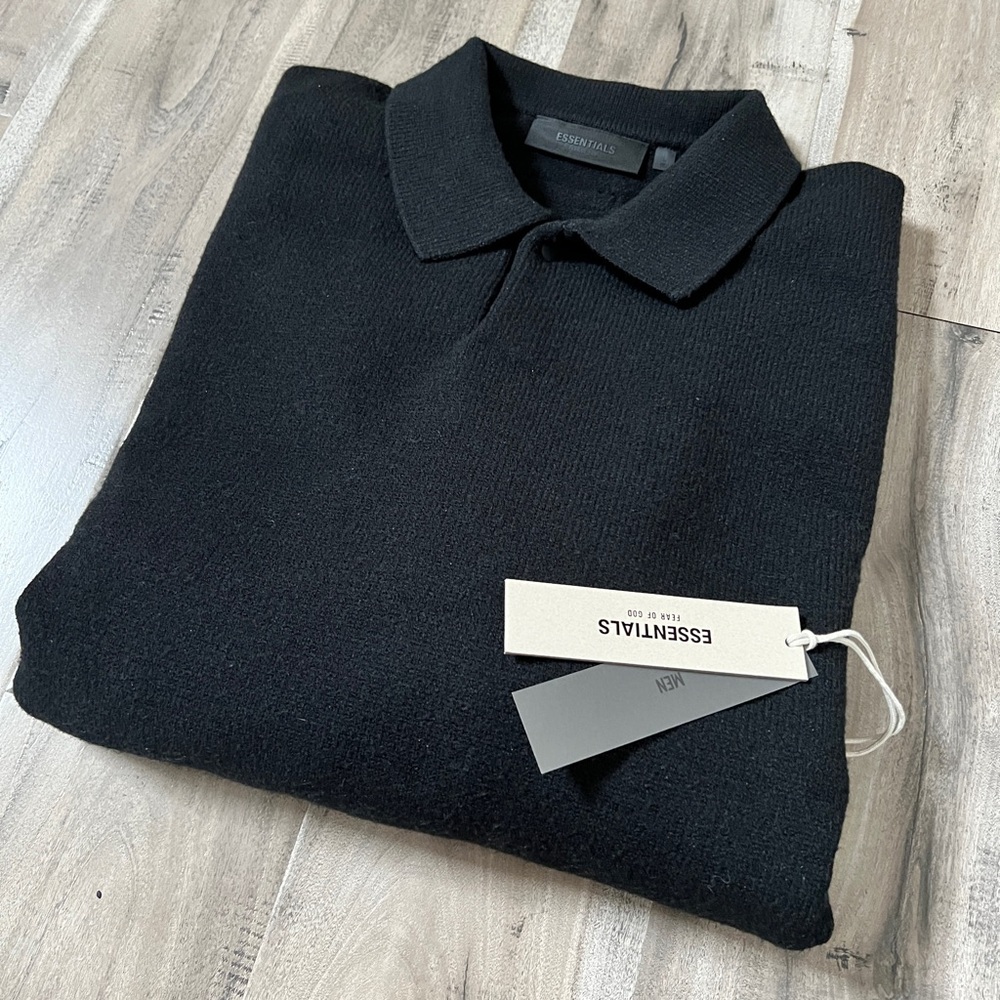 FEAR OF GOD ESSENTIALS - Logo-Appliquéd Knitted Polo Shirt